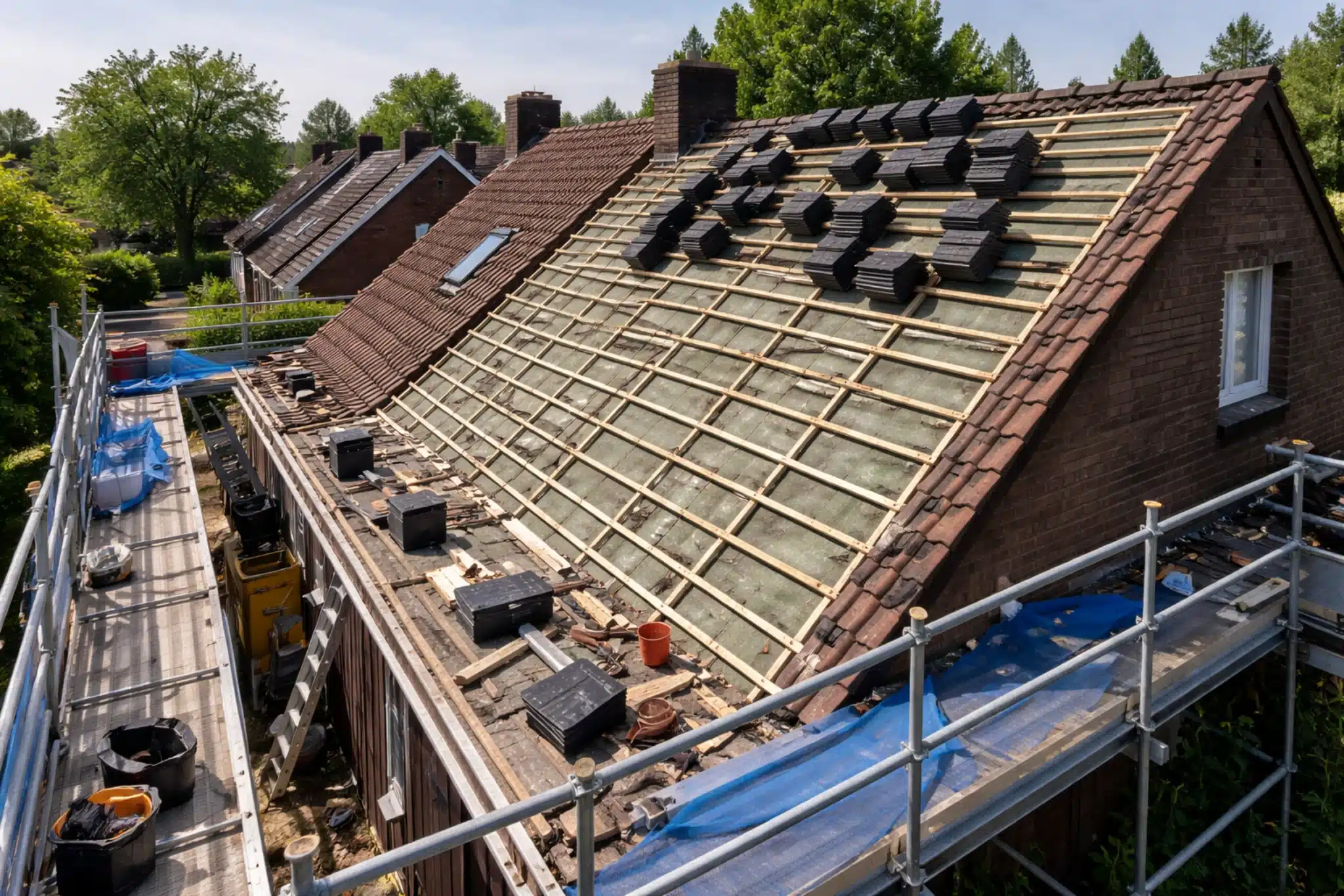 dakrenovatie schuin dak nieuwe dakpannen